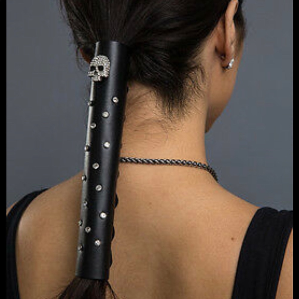 Harley Davidson leather hair tie